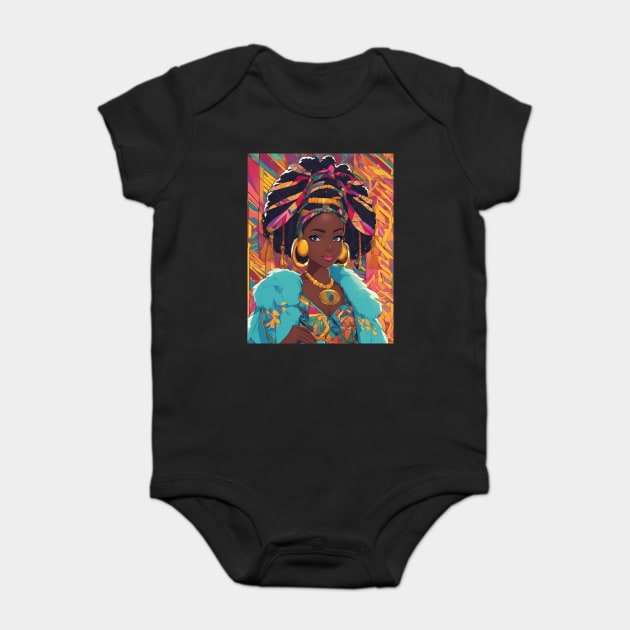 Most Beautiful African Black Woman Baby Bodysuit by animegirlnft